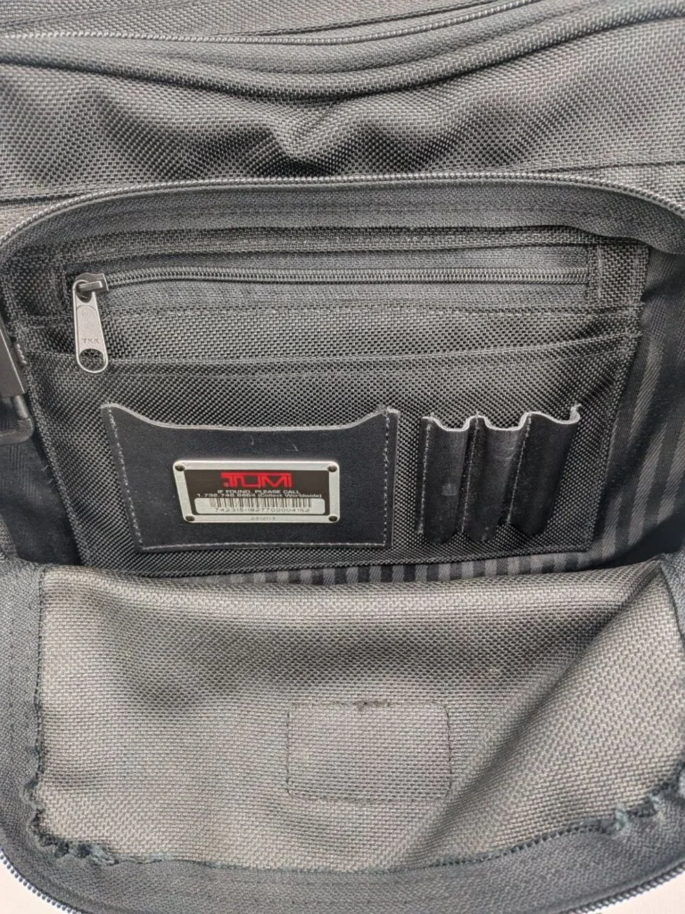 TUMI Ballistic Nylon Laptop Backpack Pockets Executive Travel MBL Logo Work Bag